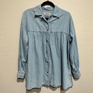 Vintage 80s/90s Limited Jeans Denim Top with Feminine Details, Size Medium